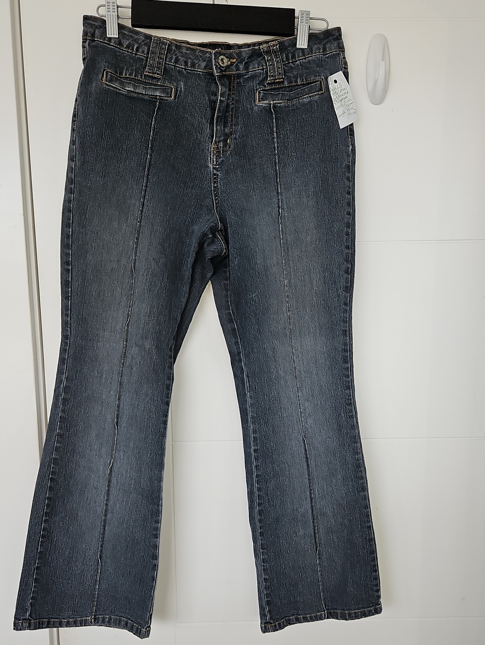 Angels Women's Washed Dark Gray Flare Jeans